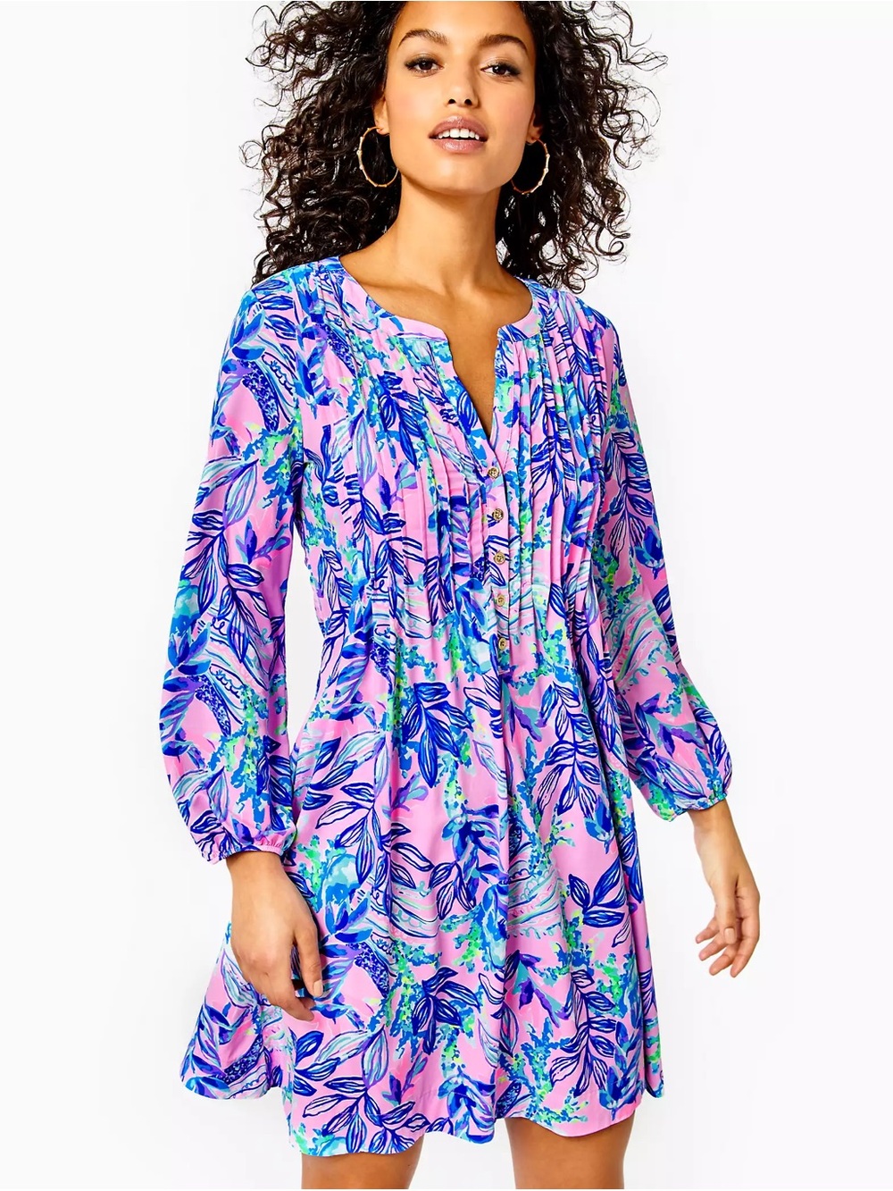 Lilly Pulitzer UPF 50+ Seana ChillyLilly Pinktuck Tunic Dress- Size Small